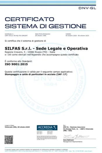 ISO 9001:2015 certificate